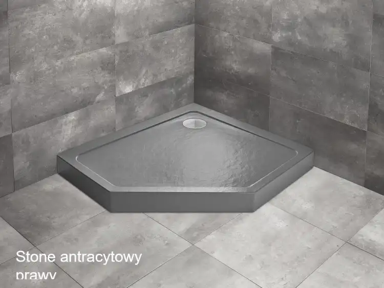 Radaway DOROS PT E COMPACT brodzik z obudową prawy stone antracyt