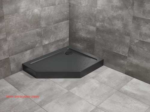 Radaway DOROS PT E COMPACT brodzik z obudową prawy stone czarny