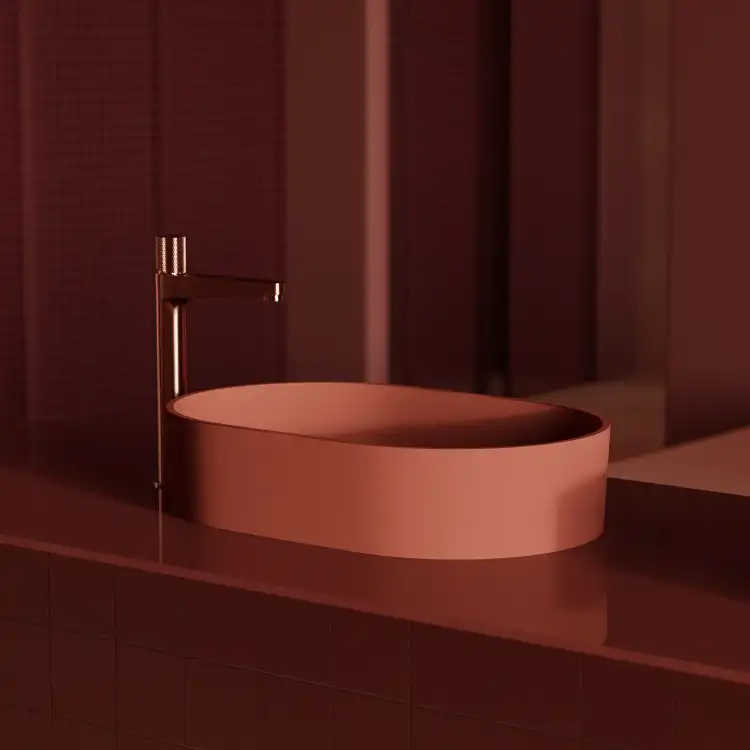 Omnires OVO M+ umywalka nablatowa 55x36 terracotta mat OVOUNTE