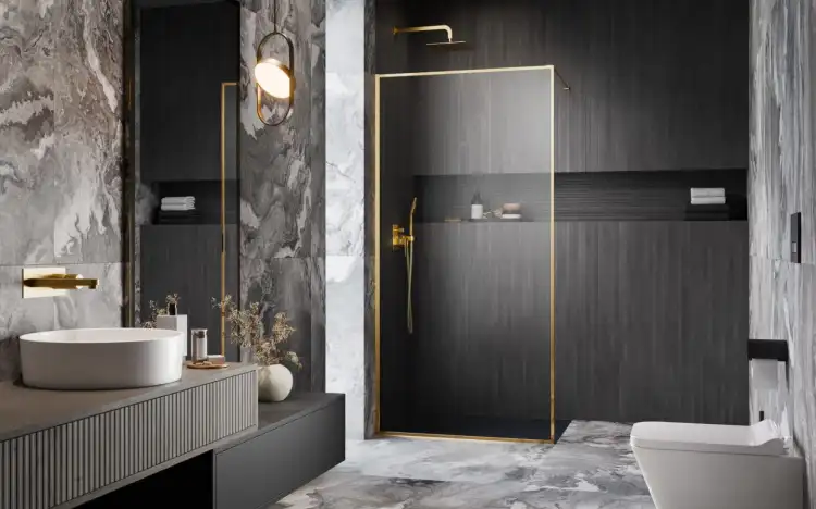 Radaway MODO F II walk-in  złoty połysk