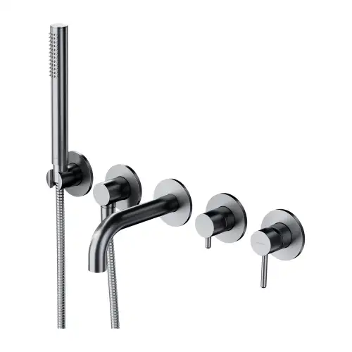 Omnires Y bateria wannowa 5-otworowa podtynkowa wylewka 160 mm nikiel szczotkowany Y1237-1SNI