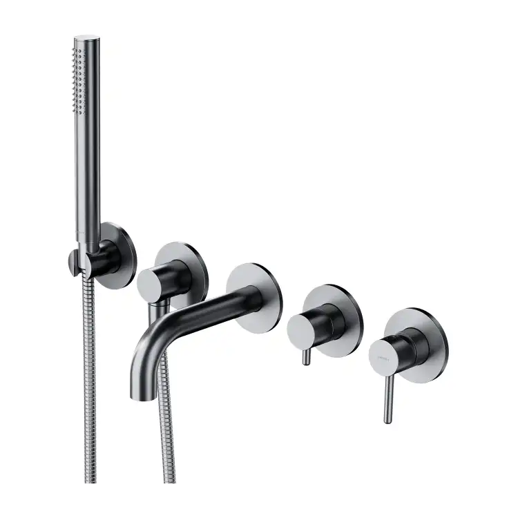 Omnires Y bateria wannowa 5-otworowa podtynkowa wylewka 160 mm nikiel szczotkowany Y1237-1SNI