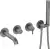 Deante SILIA bateria wannowa 4-otworowa podtynkowa titanium BQS_D18P