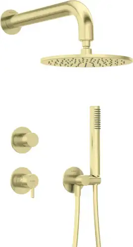Deante SILIA zestaw prysznicowy z deszczownicą fi 25 złoty szczotkowany NQS_R9YK