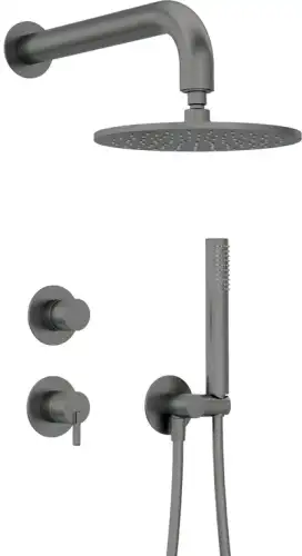 Deante SILIA zestaw prysznicowy z deszczownicą fi 25 titanium NQS_D9YK