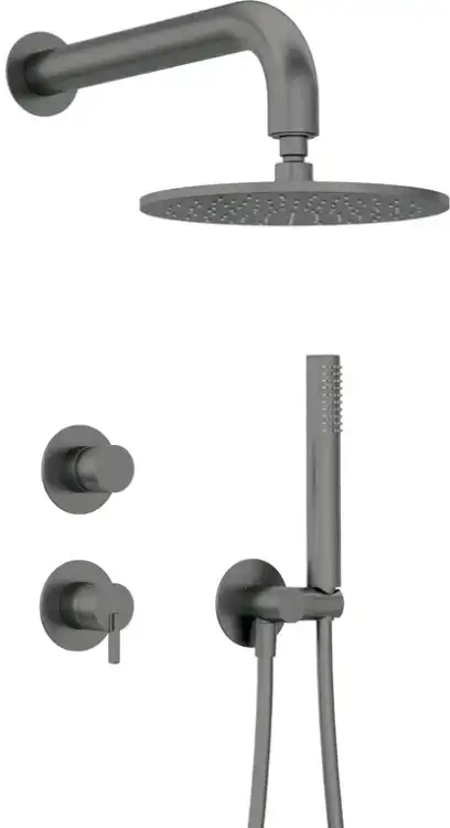 Deante SILIA zestaw prysznicowy z deszczownicą fi 25 titanium NQS_D9YK