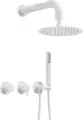 Deante SILIA zestaw prysznicowy z deszczownicą fi 25 biały mat NQS A0YK