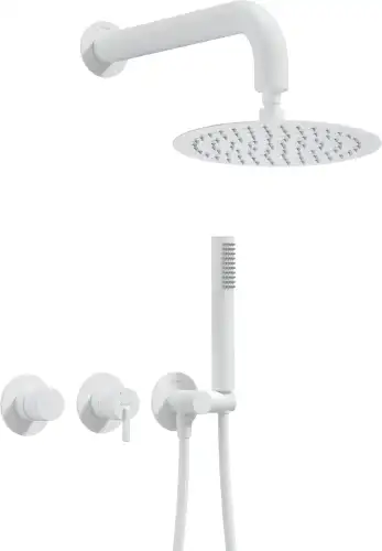 Deante SILIA zestaw prysznicowy z deszczownicą fi 25 biały mat NQS A0YK