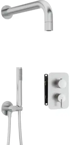 Deante SILIA zestaw prysznicowy z główką natryskową stal szczotkowana BXYZFQSM