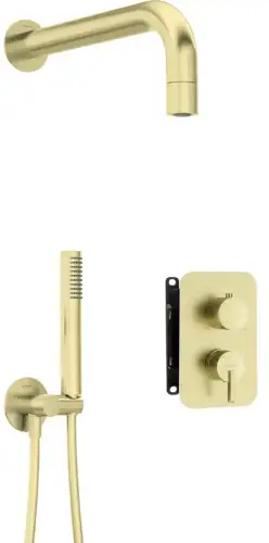 Deante SILIA zestaw prysznicowy z główką natryskową złoty szczotkowany BXYZRQSM