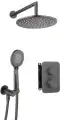 Deante SILIA zestaw prysznicowy termostatyczny z deszczownicą fi25 titanium BXYZDEBT