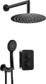 Deante SILIA zestaw prysznicowy termostatyczny z deszczownicą fi25 czarny mat/nero BXYZNEBT