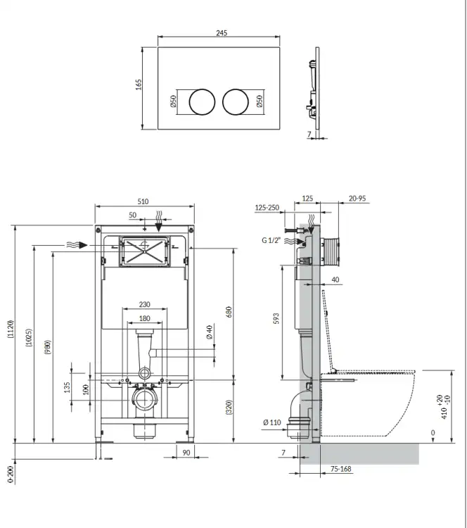 Omnires STRONGFRAME stelaż podtynkow