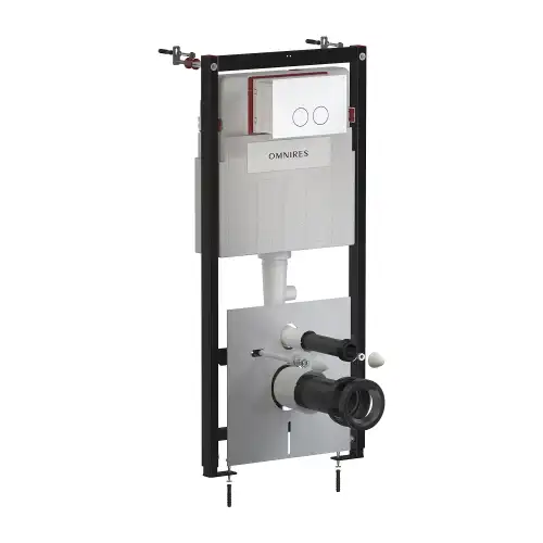 Omnires STRONGFRAME stelaż podtynkow + MINIMAL przycisk spłukujący biały połysk TFWCECO1M-RBP