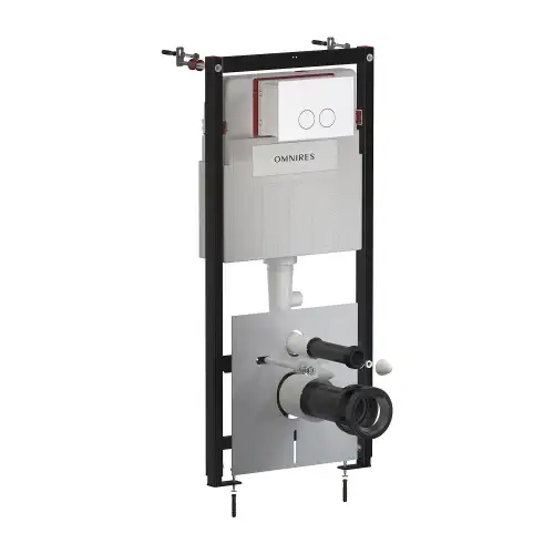 Omnires STRONGFRAME stelaż podtynkow + MINIMAL przycisk spłukujący biały mat STFWCECO1M-RWM