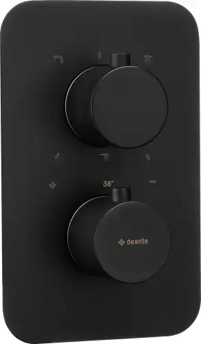 Deante SILIA elemet zewnętrzny baterii termoststycznej podtynkowej z przełącznikiem czarny mat BXY_NEBT