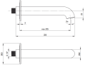 Deante SILIA wylewka wannowa 226 mm