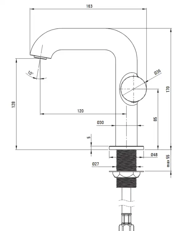 Deante SILIA HEXA bateria umywalkowa