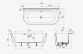 Excellent OCEANA 2.0 wanna przyścienna 165x75 WAEX.OCE2.165WP.WH
