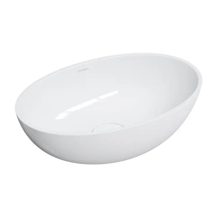 Omnires SHELL M+ 50x32 umywalka nablatowa, biały połysk SHELL500UNBP