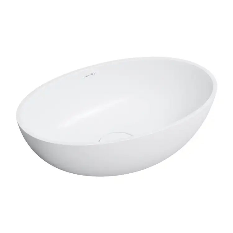 Omnires SHELL M+ 50x32 umywalka nablatowa, biały mat SHELL500UNBM