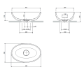 Omnires SHELL M+ 50x32 umywalka nablatowa,