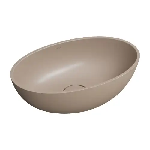 Omnires SHELL M+ 50x32 umywalka nablatowa, dune beige mat SHELL500UNDB