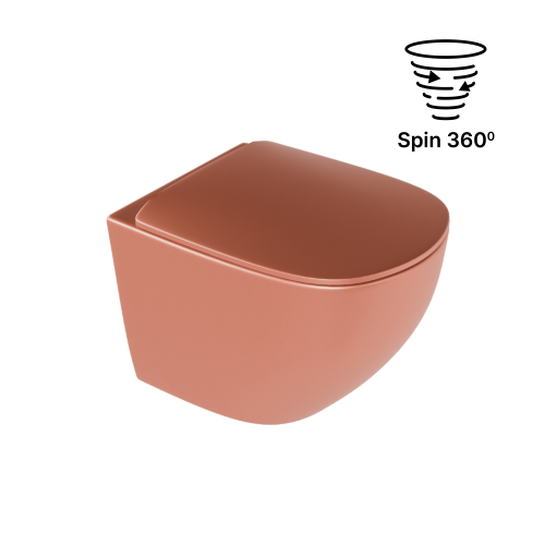 Excellent LUQA miska WC + deska wolnoopadajaca system spłukiwania Spin 360, terracotta mat CEAC.6403.K.6405.480.TEM