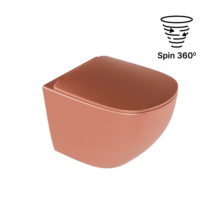 Excellent LUQA miska WC + deska wolnoopadajaca system spłukiwania Spin 360, terracotta mat CEAC.6403.K.6405.480.TEM