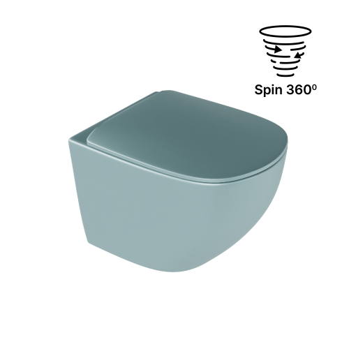 Excellent LUQA miska WC + deska wolnoopadajaca system spłukiwania Spin 360, mint blue mat CEAC.6403.K.6405.480.MBM