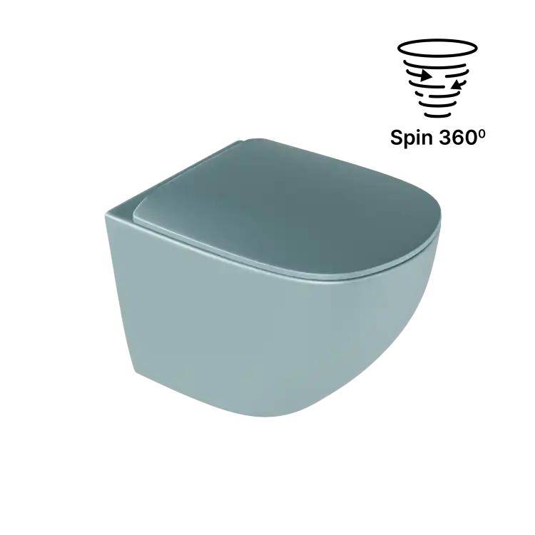 Excellent LUQA miska WC + deska wolnoopadajaca system spłukiwania Spin 360, mint blue mat CEAC.6403.K.6405.480.MBM
