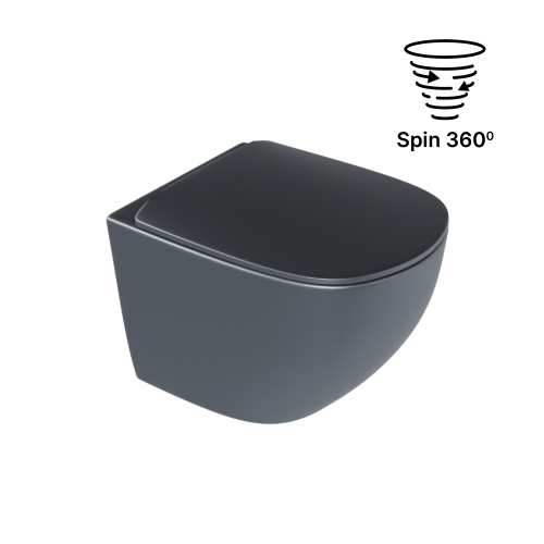 Excellent LUQA miska WC + deska wolnoopadajaca system spłukiwania Spin 360, grafit mat CEAC.6403.K.6405.480.GRM