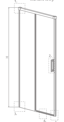 Radaway IDEA DWJ 100 drzwi lewe miedź szczotkowana 387014-93-01L