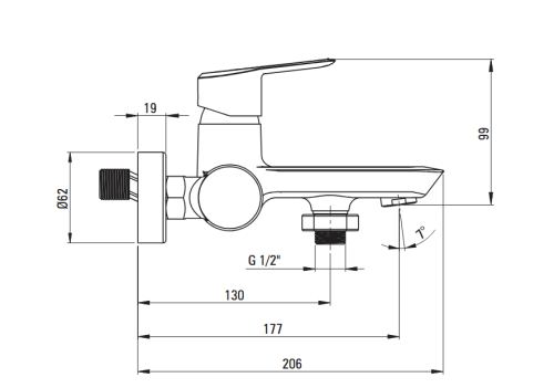 Deante ARNIKA bateria wannowa chrom BQA_010N