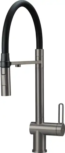 Deante Magnetic Bateria kuchenna z podłączeniem do filtra wody z elastyczną wylewką titanium BRM_D75M