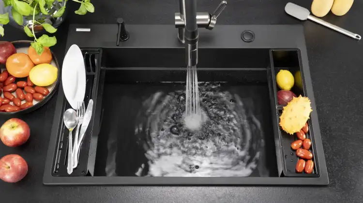 Deante MAGNETIC bateria kuchenna elastyczną wylewką titanium BRM_D72M