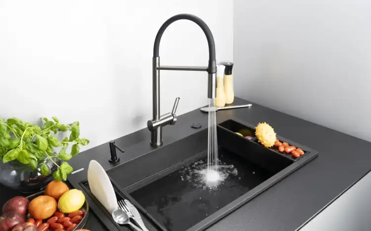 Deante MAGNETIC bateria kuchenna elastyczną wylewką titanium BRM_D72M