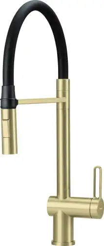 Deante MAGNETIC bateria kuchenna elastyczną wylewką złoto szczotkowane BRM_R72M