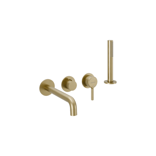 Excellent DELTA Pi bateria wannowa 4- otworowa podtynkowa złoty szczotkowany AREX.1244.K.05GB