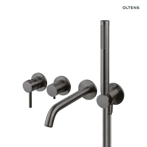 Oltens MOLLE bateria wannowa podtynkowa 4-otworowa grafit szczotkowany 34105400