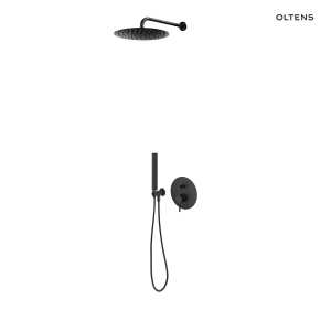 Oltens MOLLE zestaw natryskowy podtynkowy z deszczownica fi 30 czarny mat 36600300