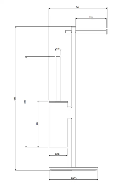 Omnires MODERN PROJECT stojak na papier i szczotkę biały mat MP60810WM