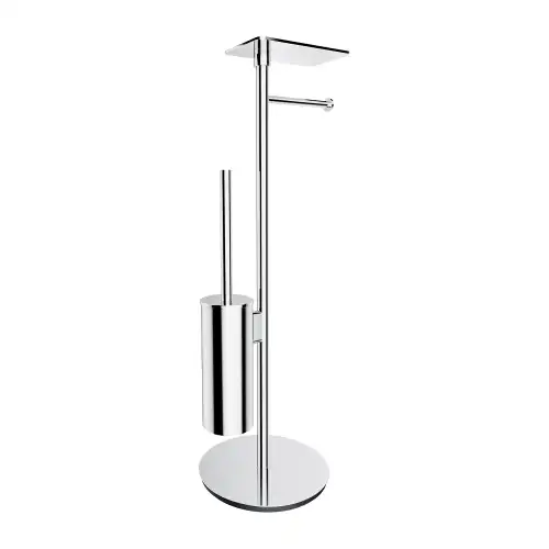 Omnires MODERN PROJECT stojak na papier i szczotkę z półką chrom MP60820CR