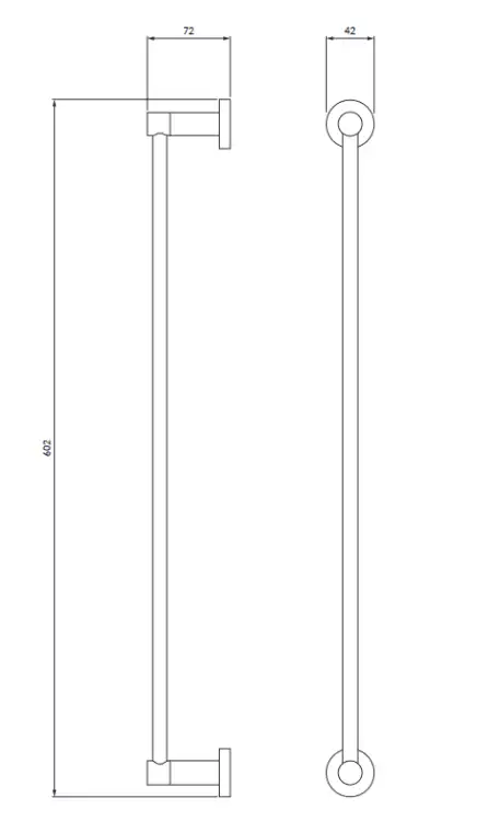 Omnires MODERN PROJECT wieszak na ręcznik 60 cm czarny mat MP60216BL