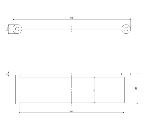Omnires MODERN PROJECT półka szklana czarny mat MP60930BL