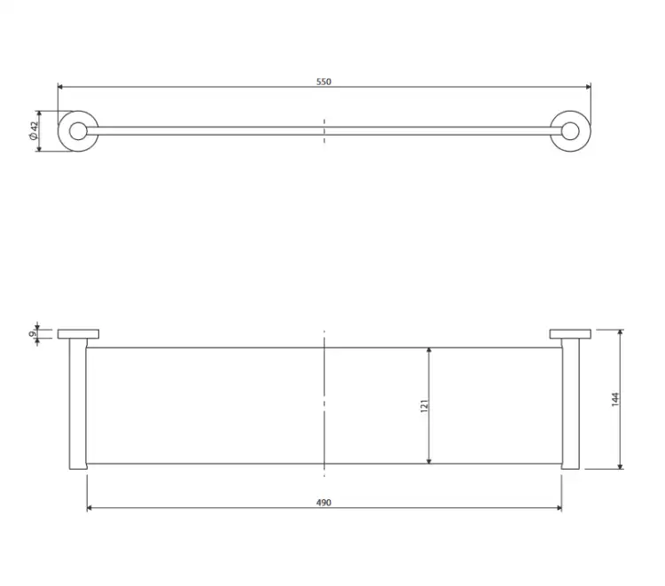 Omnires MODERN PROJECT półka szklana czarny mat MP60930BL