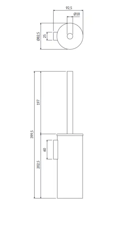 Omnires MODERN PROJECT szczotka toaletowa wisząca grafit MP60621GR