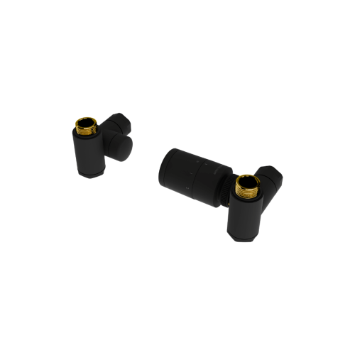 Excellent CALDO zestaw trójosiowy z głowicą termostatyczną z opcją montażu grzałki, prawy, czarny mat GREX.CA10.P.TTG.BL