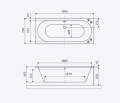 Excellent OCEANA Slim wanna akrylowa 180x80
