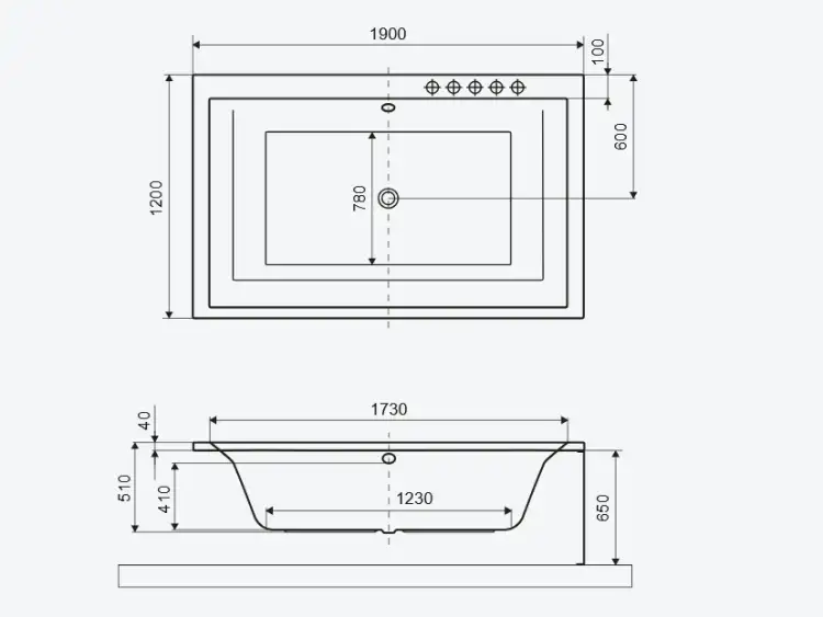Excellent CROWN LUX wanna akrylowa 190x12 biały połysk WAEX.CRO19WH